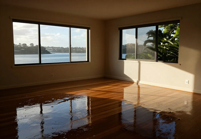 Damp, mouldy subfloor in a Prairiewood home before treatment